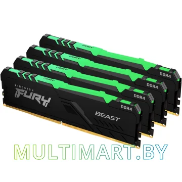 Оперативная память Kingston FURY Beast RGB 4x16GB DDR4 PC4-24000 (KF430C15BB1AK4/64)